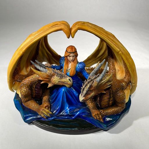 maiden with dragons statue