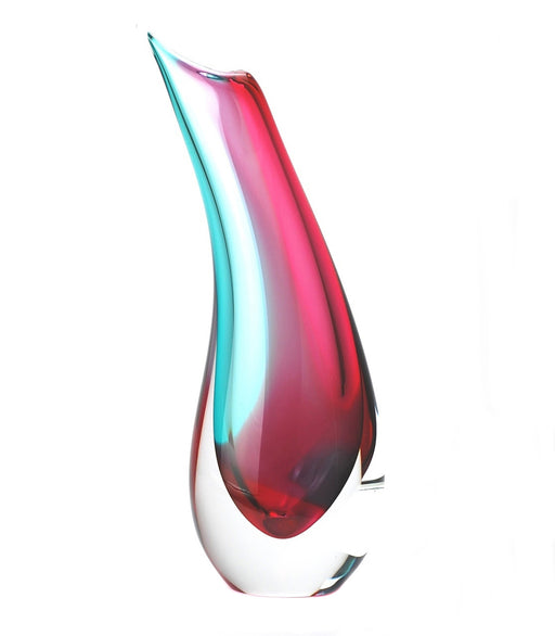 Murano Glass Sardinia Vase-Aqua-Ruby