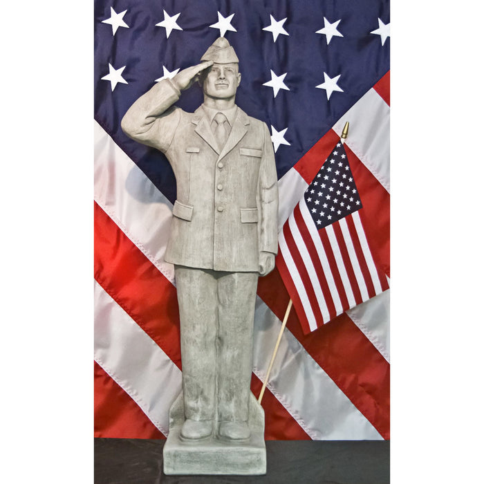 Air Force Airman Statue with Flag