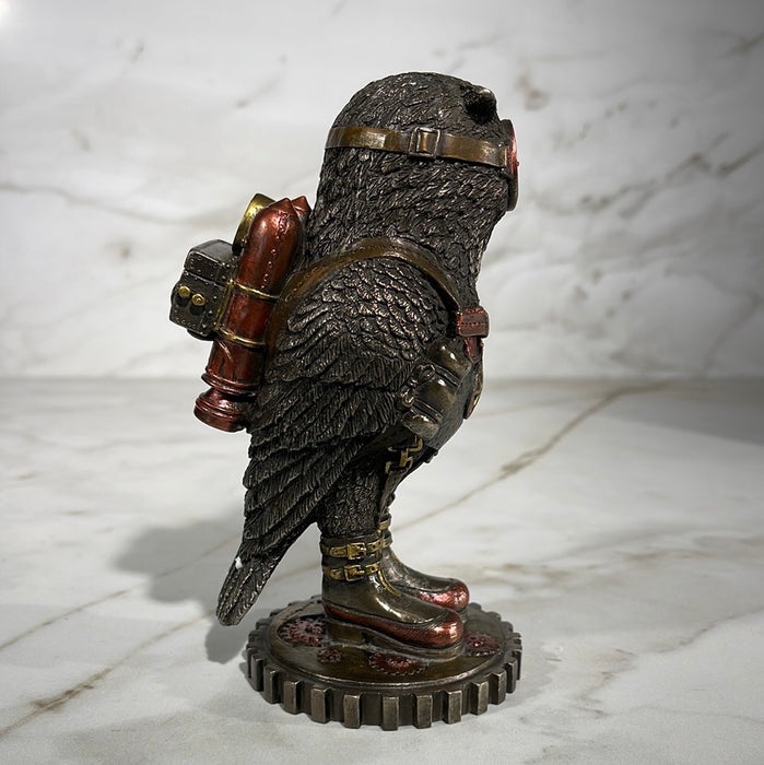 owl with jet pack statue 