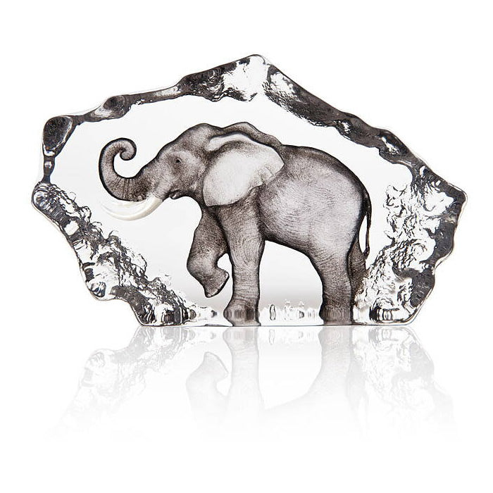 Walking Elephant Crystal Sculpture