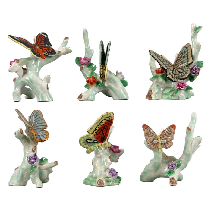 Butterfly Figurines Set of 6-Porcelain