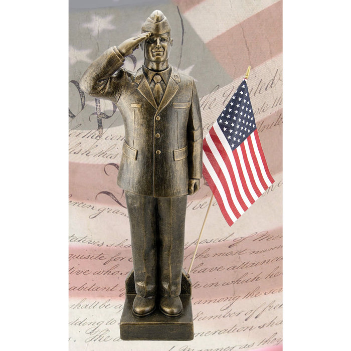 Air Force Airman Statue with Flag