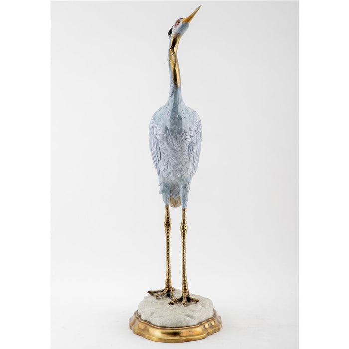 Blue Heron Sculpture-Porcelain & Bronze