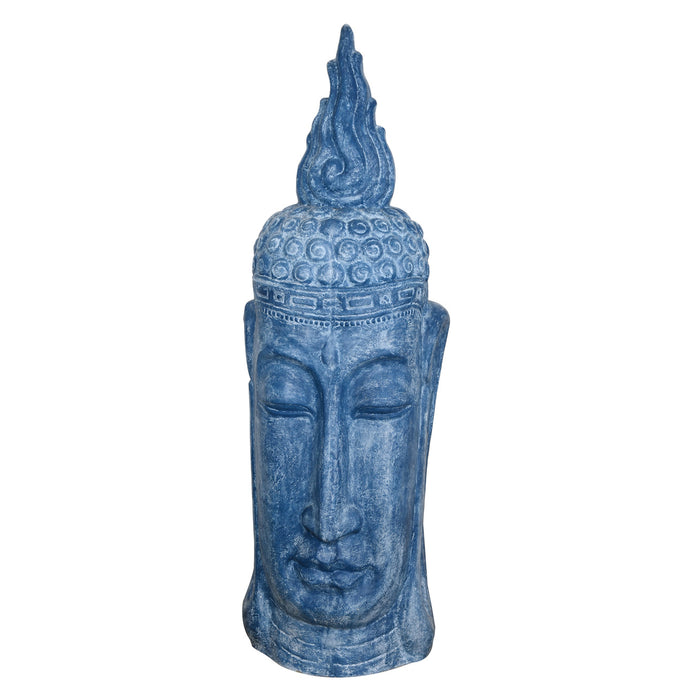 Blue Buddha Bust Floor Sculpture