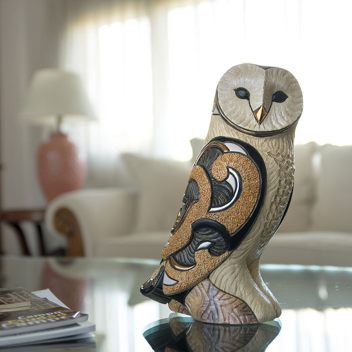 Barn Owl Sculpture-Ceramic