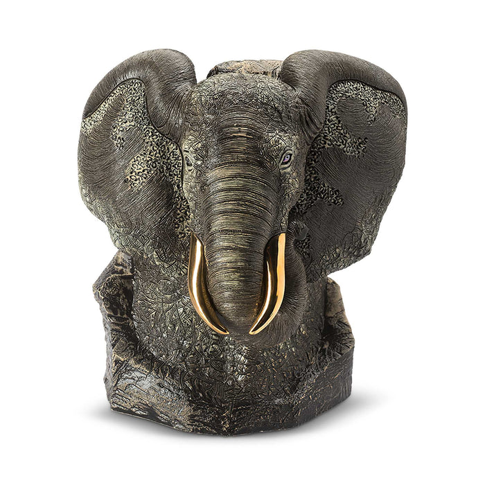 Black Elephant Bust-Ceramic