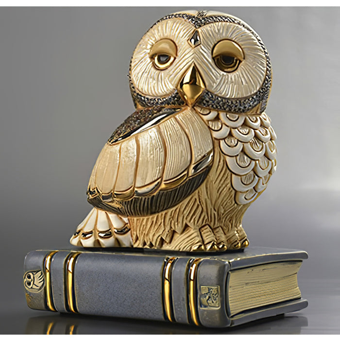 De Rosa Owl on Book Sculpture-Ceramic