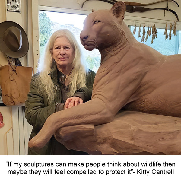 Hunter's Serenade-Wolf Sculpture by Kitty Cantrell