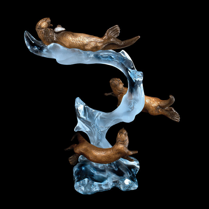 Playful Motion Otter Sculpture by Kitty Cantrell