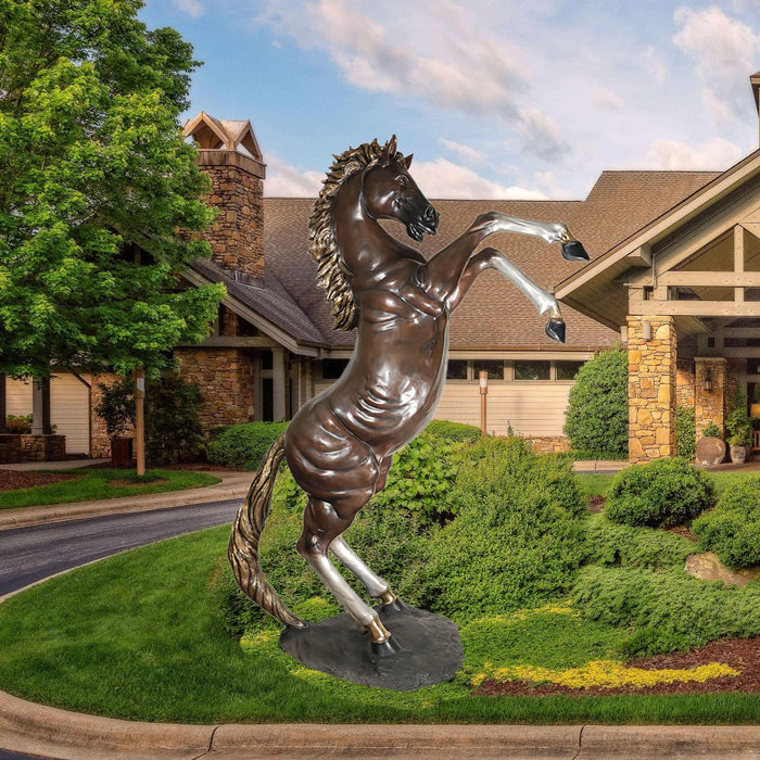 Bronze Rearing Horse Sculpture- Right