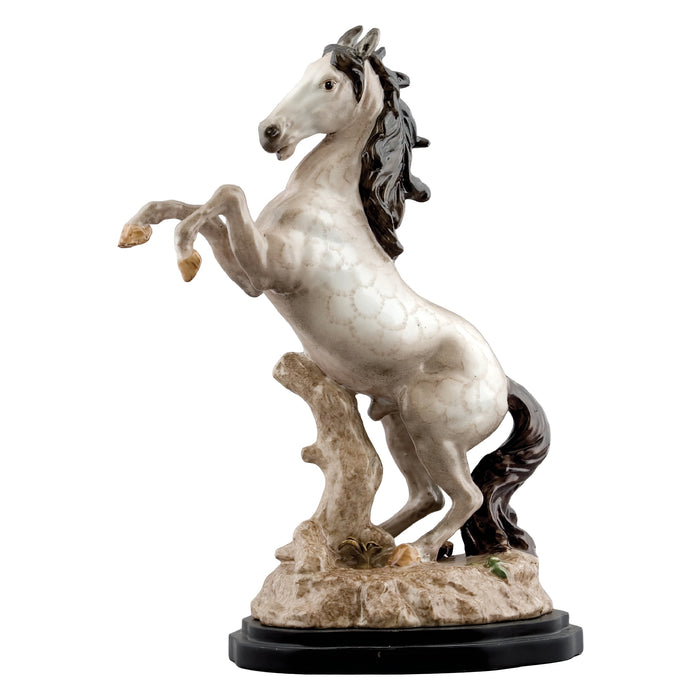 Rearing Horse Sculpture-Porcelain