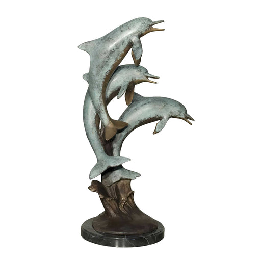 Three Dolphin Tabletop Statue- Bronze