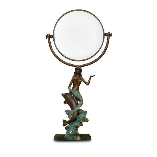 Mermaid Sitting on  Dolphin Mirror by SPI Home