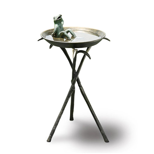 Frog in Bird Bath -  Aluminum by San Pacific International/SPI Home
