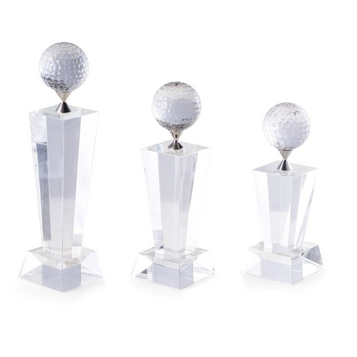 Art Glass Crystal Golf Ball Fairway Trophy