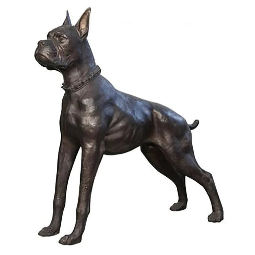 Boxer Dog Bronze Statue