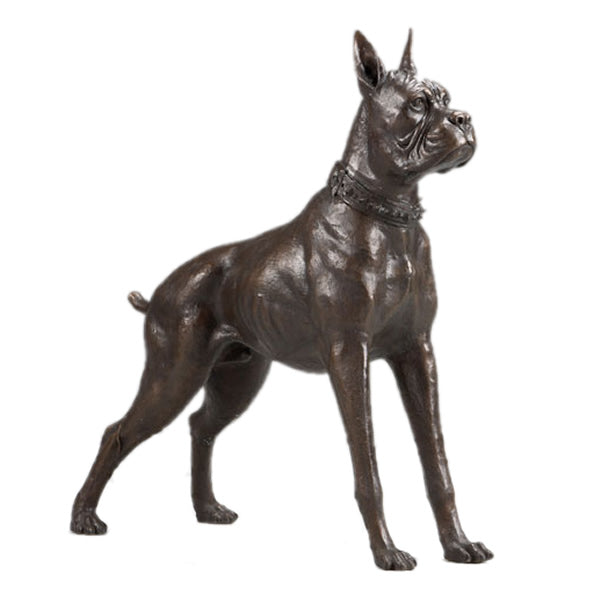 Bronze Boxer Dog Sculpture