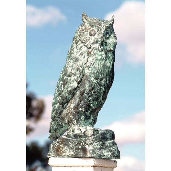Bronze Owl Garden Sculpture