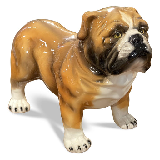 Brown Bulldog Sculpture-Italian Ceramic