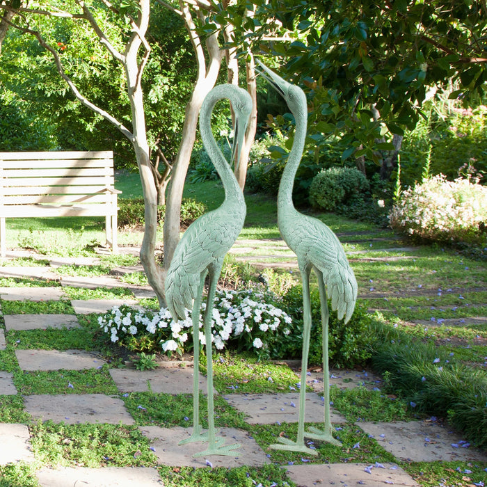 Verde Crane Fountain Set-68"H