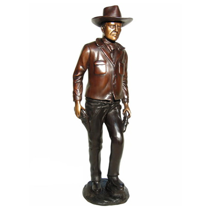 John Wayne-Cowboy Pulling Pistols Bronze Sculpture