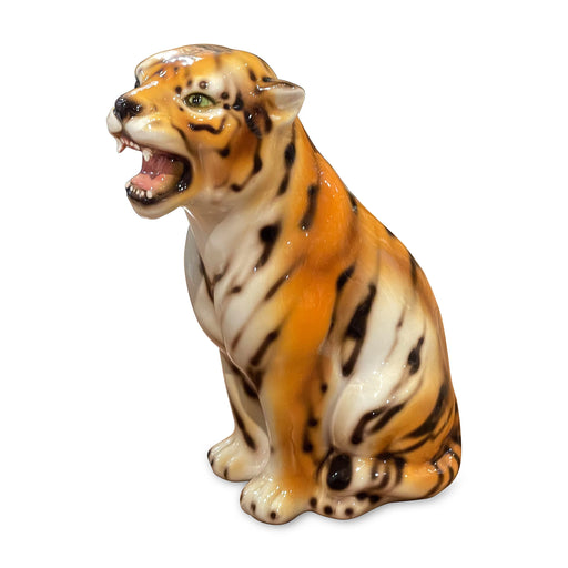 Roaring Tiger Sculpture-Italian Ceramic