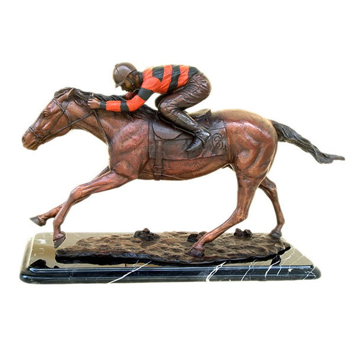 Jockey on Horse Sculpture