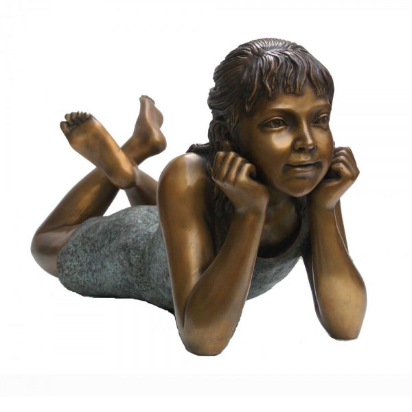 Summer Thoughts-Young Girl Bronze Sculpture