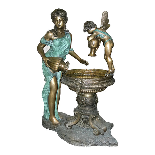 Lady with Cherub Bronze Fountain
