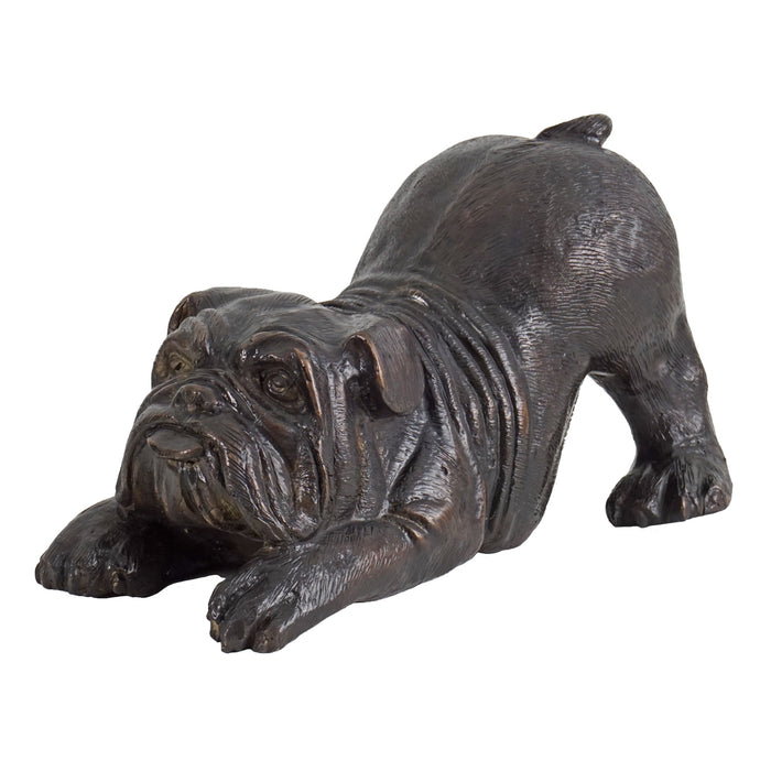 Playful Bulldog Puppy Bronze Sculpture