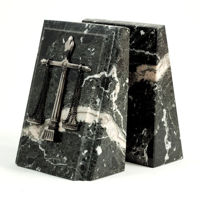 Scales of Justice Marble Bookends- 2 Color Options