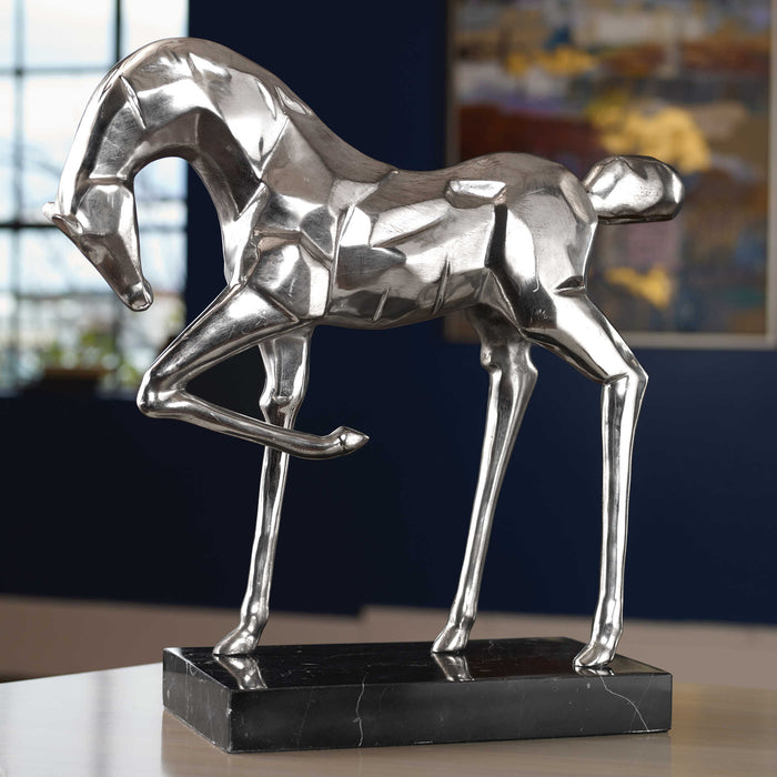 Silver Dancer-Horse Sculpture