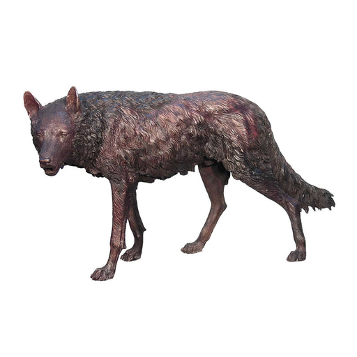 Wolf Standing Bronze Sculpture