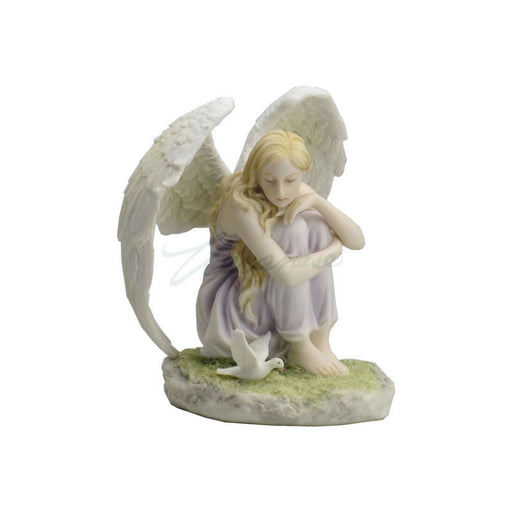 Angel Sitting With Dove Figurine