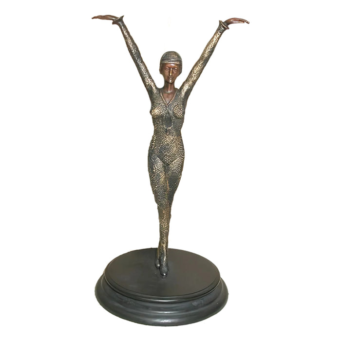 Bronze Deco Dancer Sculpture- Hands Up