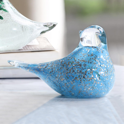 Art Glass Bird Figurine- Light Blue by San Pacific International/SPI Home