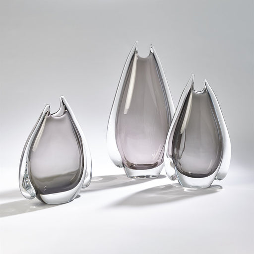 Art Glass Fin Vase Grey