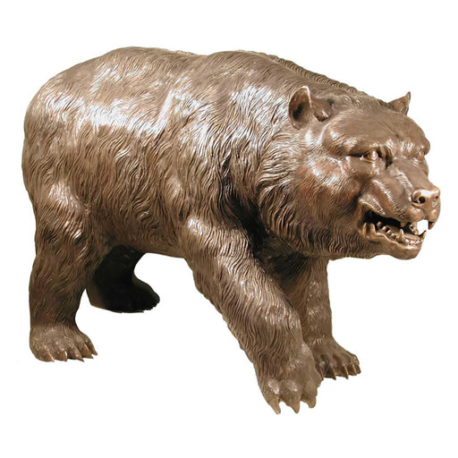 Walking Bear Sculpture In Bronze
