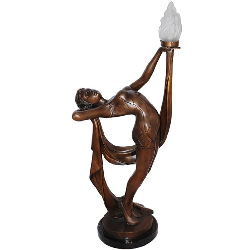 Bronze Deco Dancer Lady Lamp Sculpture
