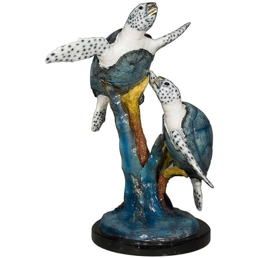 Bronze Swimming Turtles Statue- Special Patina