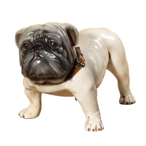 Bulldog with Collar Sculpture-Italian Ceramic
