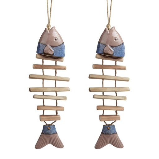 Ceramic Fish Garden Mobiles- Set of 2 by San Pacific International/SPI Home