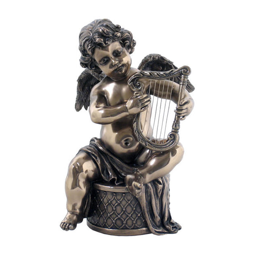 Cherub with Harp Statue
