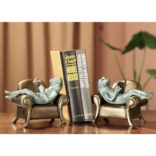 Frogs Reading on Sofa Bookends Pair by San Pacific International/SPI Home