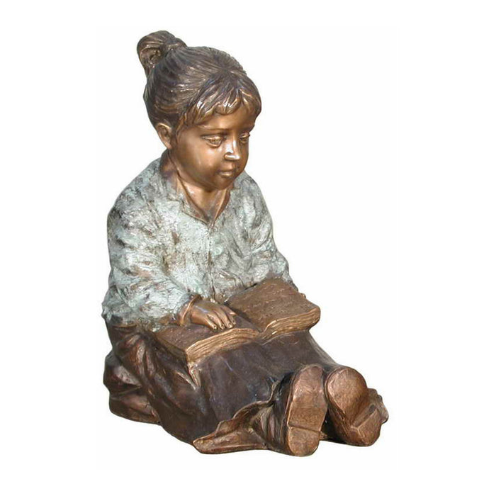 Olivia-Girl Reading Book Bronze Sculpture