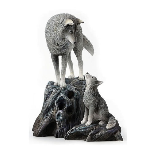 Guidance Wolf and Cub Statue by Lisa Parker