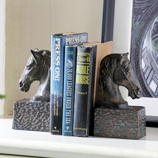 Horse Head Bookends on Base Pair by San Pacific International/SPI Home