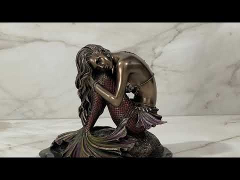 Mermaid Sitting on Rock Statue Video