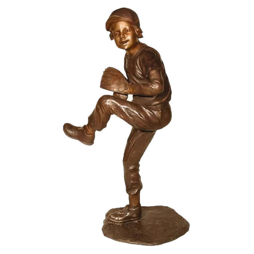 Outdoor Baseball Player Statue